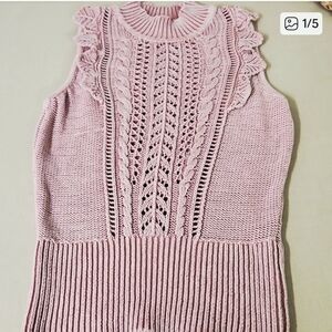 White House Black Market Pink Sleeveless Sweater Size Small 100 Cotton